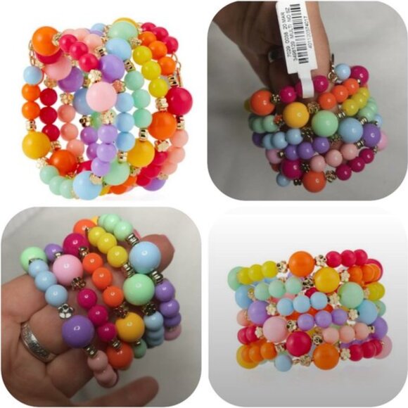 NWT New Greenbeads Rainbow Multi-Row Bracelet - Picture 6 of 6